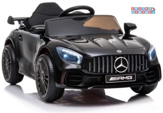 Czarne Mercedes AMG GT R na akumulator - 2x45W, Ekoskóra, EVA, LED