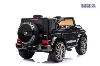 Czarne Mercedes G63 na akumulator - Ekoskóra, EVA, LED, MP3 - [BBH-003]