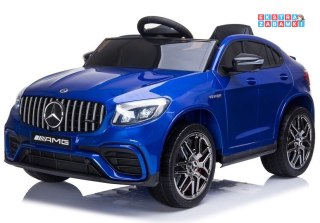 Niebieski Mercedes GLC 63S na akumulator - 4X4, Ekoskóra, EVA, LED