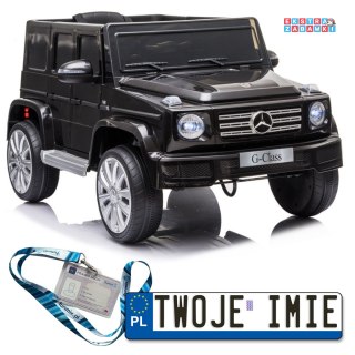 Czarny Mercedes G500 na akumulator - 2x45W, 12V/4.5Ah, EVA, LED, ekoskóra, pilot - [7913]