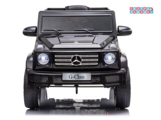 Czarny Mercedes G500 na akumulator - 2x45W, 12V/4.5Ah, EVA, LED, ekoskóra, pilot - [7913]