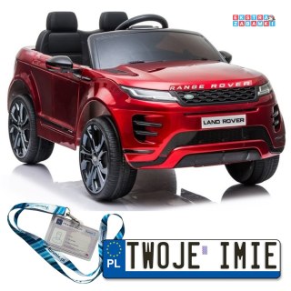 Czerwone Auto na Akumulator Range Rover Evoque na akumulator - Lakierowany, Ekoskóra, EVA, LED