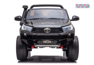 Czarna Toyota Hilux na akumulator - 4x45W, 24V/7Ah, Bluetooth, ekoskóra, EVA, LED - [7645]