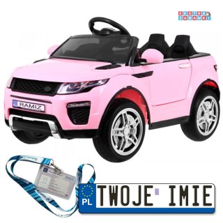 Różowy Auto pojazd Rapid racer na akumulator - pilot, EVA, MP3, LED
