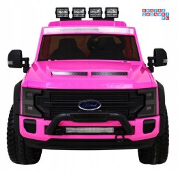 [SX2088] Ford Super Duty auto na akumulator 4x45W 12V/14Ah ekoskóra EVA LED - różowy