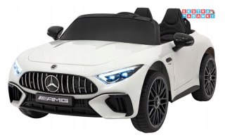 Białe Mercedes Benz AMG SL63 na akumulator - 4x35W, EVA, ekoskóra