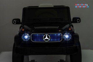 Czarne Mercedes EQG na akumulator - 4x4, ekoskóra, EVA, LED