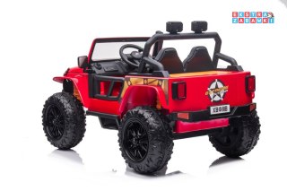 Czerwony Terenowy XB-1118 na akumulator - 4x45W, 12V/10Ah, z pilotem, ekoskóra, EVA, LED - [9065]