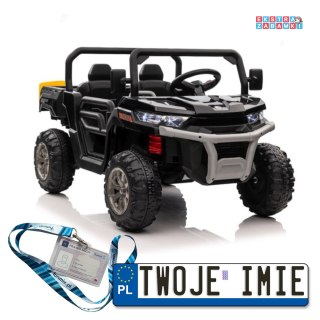 Auto XMX623 buggy na akumulator 4x4 - czarny, 12V, ekoskóra, EVA, LED, MP4, USB, pasy, Bluetooth
