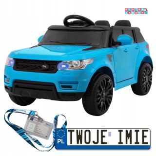 Niebieskie Auto Start Run na akumulator - 12V/4.5Ah, 2x30W, MP3, LED, pilot - [HL-1638]