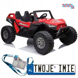 [12967] Terenowe Buggy SX1928 na akumulator 4x55W 24V/7Ah ekoskóra pilot EVA LED - czerwony