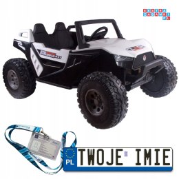 [12968] Terenowe Buggy SX1928 na akumulator 4x55W 24V/7Ah ekoskóra pilot EVA LED - biały