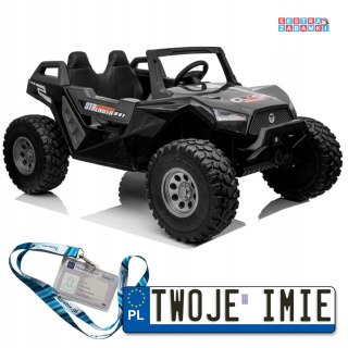 Czarne Terenowe Buggy SX1928 buggy na akumulator 4x4 - czarny, 4x55W, ekoskóra, pilot, EVA, LED [12969]