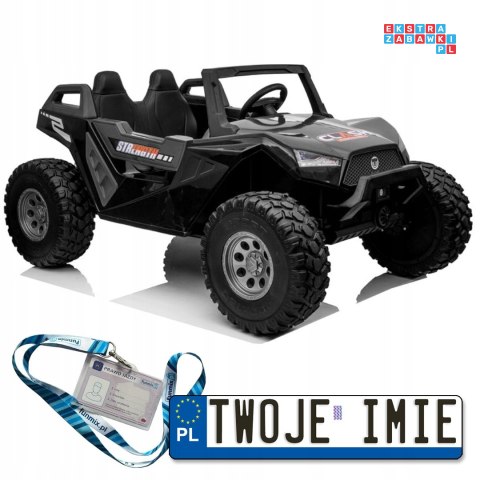 [12969] Terenowe Buggy SX1928 na akumulator 4x55W 24V/7Ah ekoskóra pilot EVA LED - czarny