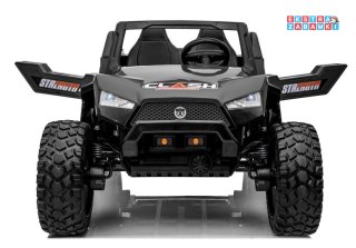 Czarne Terenowe Buggy SX1928 buggy na akumulator 4x4 - czarny, 4x55W, ekoskóra, pilot, EVA, LED [12969]