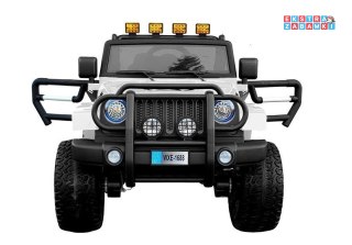 Białe Auto WXE-1688 Strong na akumulator - 4x90W, 24V/7Ah, Ekoskóra, Koła EVA, LED, MP3, USB - [19532]