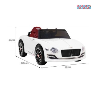 Białe Bentley EXP 12 na akumulator - lakierowany, ekoskóra, EVA, MP3, klakson