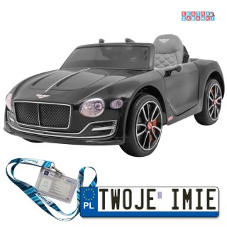 Czarne Bentley EXP 12 na akumulator - Lakierowany, ekoskóra, EVA, MP3, klakson