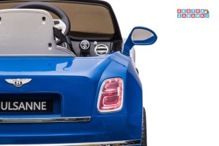 Niebieski Bentley Mulsanne na akumulator - 2x45W, 12V/7Ah, ekoskóra, EVA, LED - [10548]