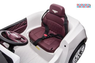 Białe Bentley Mulsanne na akumulator - Auto z Pilotem, ekoskóra, EVA, LED