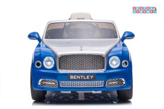Niebieski Bentley Mulsanne na akumulator - 2x45W, 12V/7Ah, pilot, ekoskóra, EVA, LED - [10544]