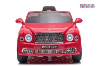 Czerwony Bentley Mulsanne na akumulator - 2x45W, 12V/7Ah, pilot, ekoskóra, EVA, LED - [10545]