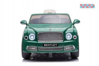 Zielony Bentley Mulsanne na akumulator - 2x45W, 12V/7Ah, pilot, ekoskóra, EVA, LED - [10547]