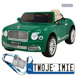 Zielony Bentley Mulsanne na akumulator - Pilot, EVA, Wolny Start, MP3 USB, LED