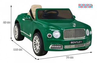 Zielony Bentley Mulsanne na akumulator - Pilot, EVA, Wolny Start, MP3 USB, LED