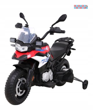 Czerwony Motor BMW F850 GS na akumulator - 2x35W, 12V/7Ah, Wolny Start, Kółka pomocnicze, Audio, LED, EVA - [JT5002A]