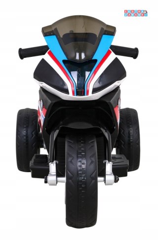 Motorek BMW HP4 na akumulator - czerwony, 2x35W 12V/4.5Ah, ekoskóra, LED, panel muzyczny, prześwit 7 cm [JT5008]
