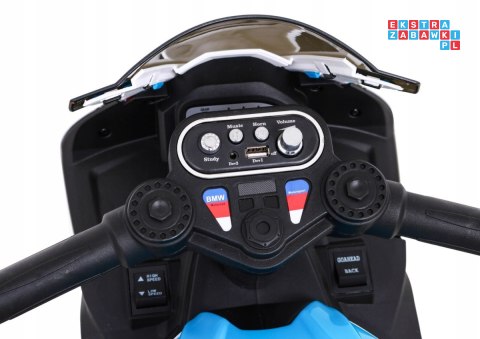 BMW HP4 na akumulator Motor dla dzieci na 3 Koła Ekoskóra LED MP3 USB