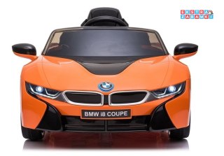 Pomarańczowe BMW I8 na akumulator - 2x45W, Ekoskóra, EVA, LED, MP3