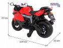 [PA.283] Motocykl BMW K1300S z kółkami pomocniczymi na akumulator 12V/5.5Ah dźwięki światła - czerwony
