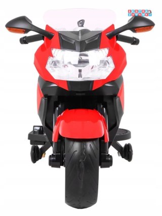 Czerwony Motor BMW K1300S na akumulator - 12V/5.5Ah, kółkami pomocniczymi, dźwięki, światła - [PA.283]