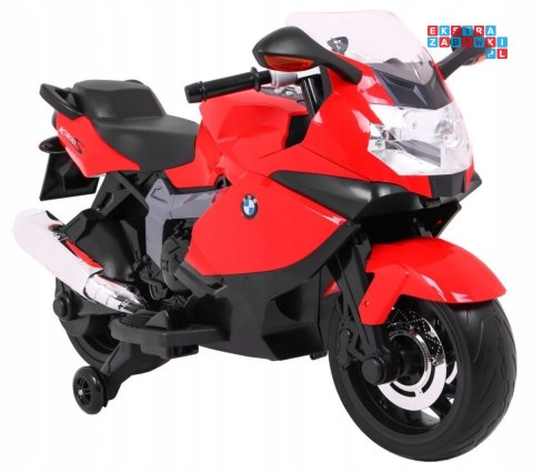 [PA.283] Motocykl BMW K1300S z kółkami pomocniczymi na akumulator 12V/5.5Ah dźwięki światła - czerwony
