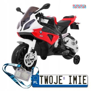 Czerwony BMW S1000 RR na akumulator - Kółeczka pomocnicze, Nóżka podpórka