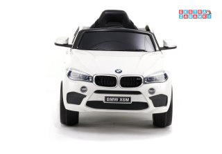 Białe BMW X6 na akumulator - 2x45W, 12V/7Ah, ekoskóra, z pilotem, EVA - [2076]