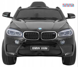 Czarne BMW X6M na akumulator - 2x45W, 12V/7Ah, Pilot, EVA, Wolny Start, Audio, LED - [JJ2199.EXL]