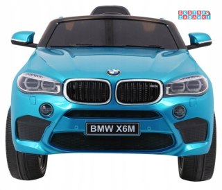 Błękitne BMW X6M na akumulator - 2x45W, 12V/7Ah, Pilot, EVA, Wolny Start, Audio, LED - [JJ2199.EXL]