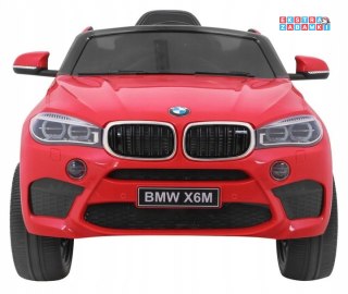 Czerwone BMW X6M na akumulator - 2x45W, 12V/7Ah, pilot, EVA, audio, LED - [JJ2199]
