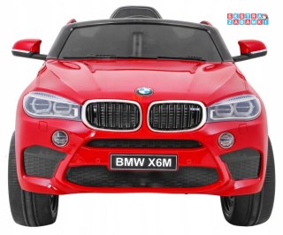 Czerwone BMW X6M na akumulator - 2x45W, 12V/7Ah, Pilot, EVA, Wolny Start, Audio, LED - [JJ2199.EXL]