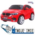 BMW X6M XXL Lakierowane Auto na akumulator Pilot Ekoskóra Pasy Wolny Start MP3 LED