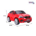 BMW X6M XXL Lakierowane Auto na akumulator Pilot Ekoskóra Pasy Wolny Start MP3 LED