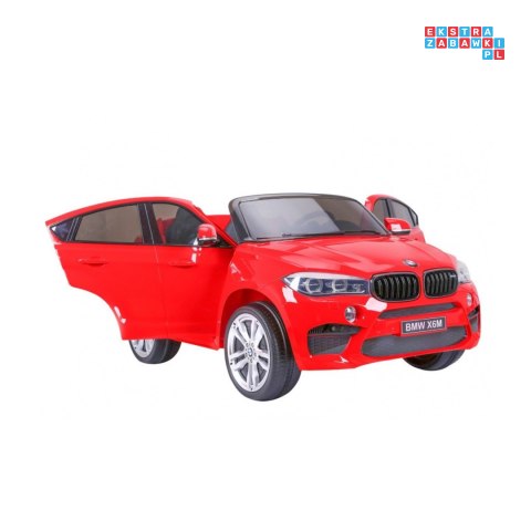 BMW X6M XXL Lakierowane Auto na akumulator Pilot Ekoskóra Pasy Wolny Start MP3 LED