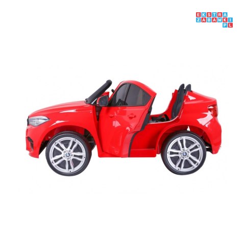 BMW X6M XXL Lakierowane Auto na akumulator Pilot Ekoskóra Pasy Wolny Start MP3 LED