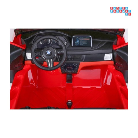 BMW X6M XXL Lakierowane Auto na akumulator Pilot Ekoskóra Pasy Wolny Start MP3 LED