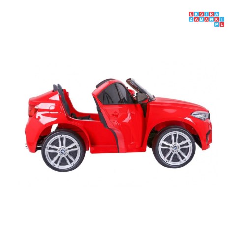 BMW X6M XXL Lakierowane Auto na akumulator Pilot Ekoskóra Pasy Wolny Start MP3 LED