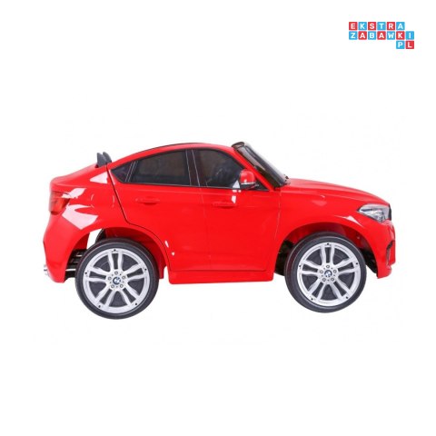 BMW X6M XXL Lakierowane Auto na akumulator Pilot Ekoskóra Pasy Wolny Start MP3 LED