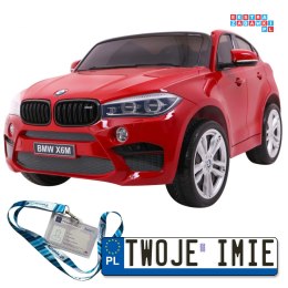 BMW X6M XXL Lakierowane Auto na akumulator Pilot Ekoskóra Pasy Wolny Start MP3 LED
